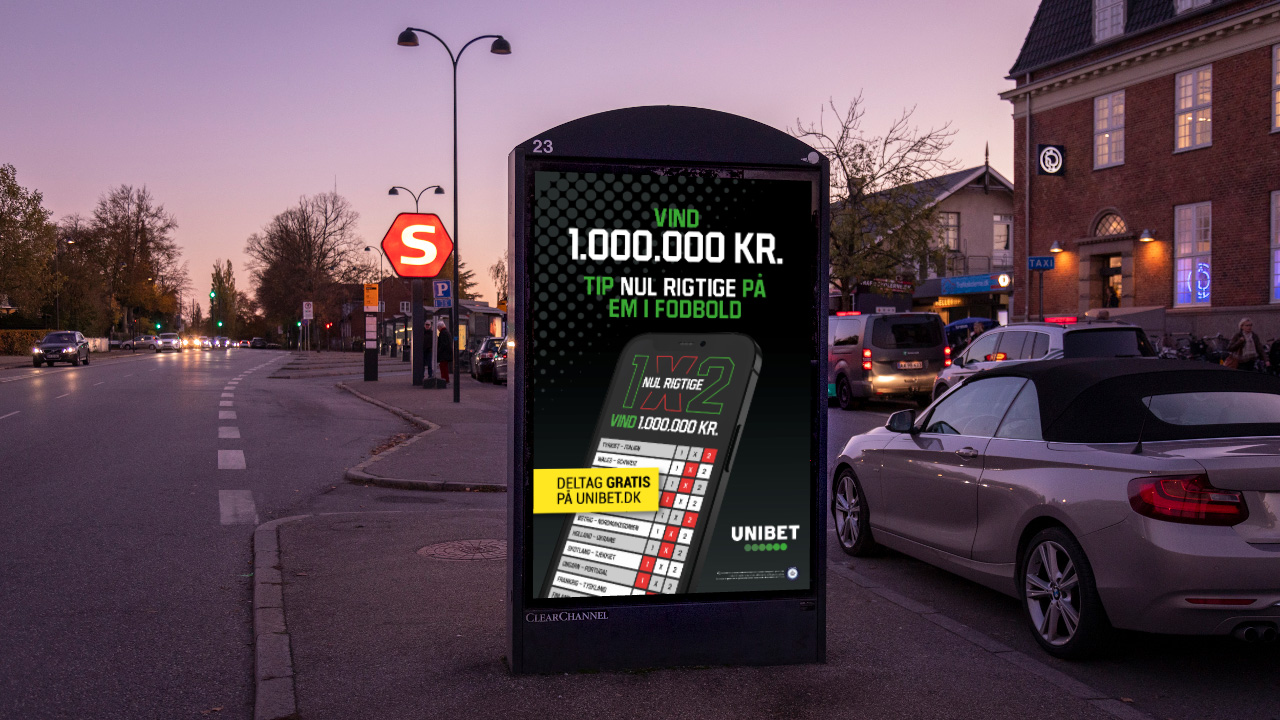 adshell med Unibet reklame